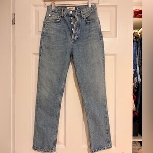 Agolde Light Blue High Rise Women's Jeans straight leg 23 denim vintage style